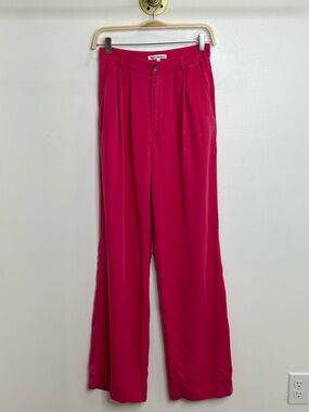 Reformation Fuchsia Wide-Leg Trousers